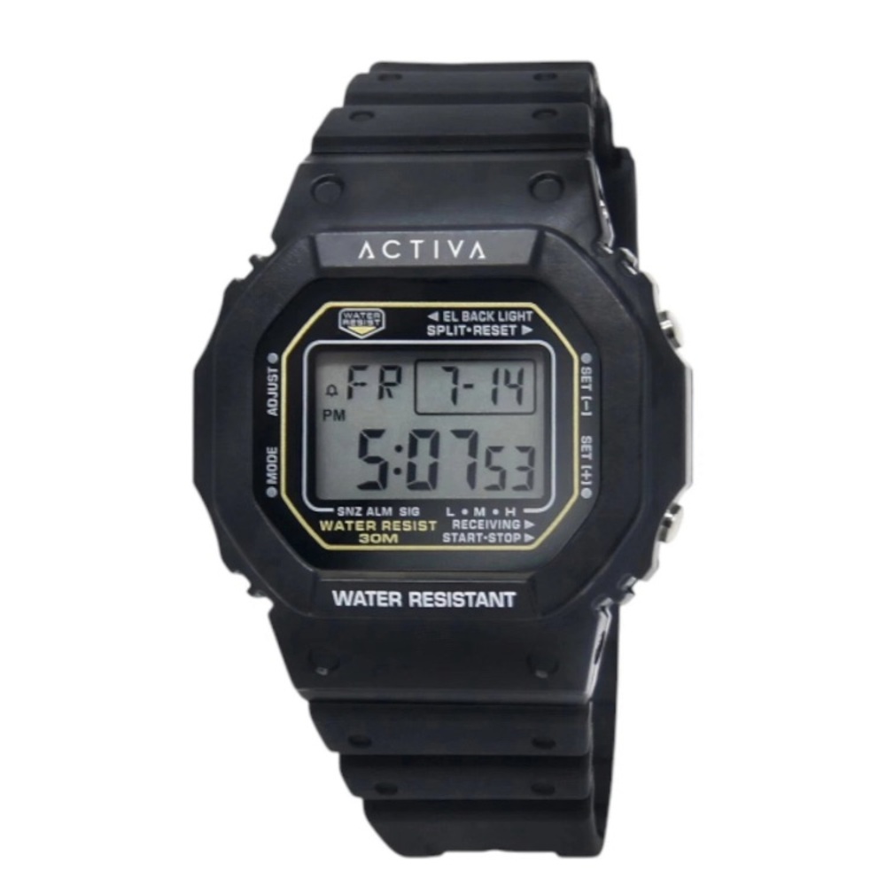 Activa Retro X Invicta Men's Digital Watch - 44.5mm. Black Color